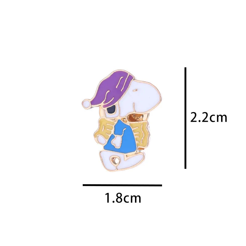7 Pcs Kawaii Snoopy Brooch Set | Cartoon Anime Alloy Pins for Clothes, Bags & Accessories