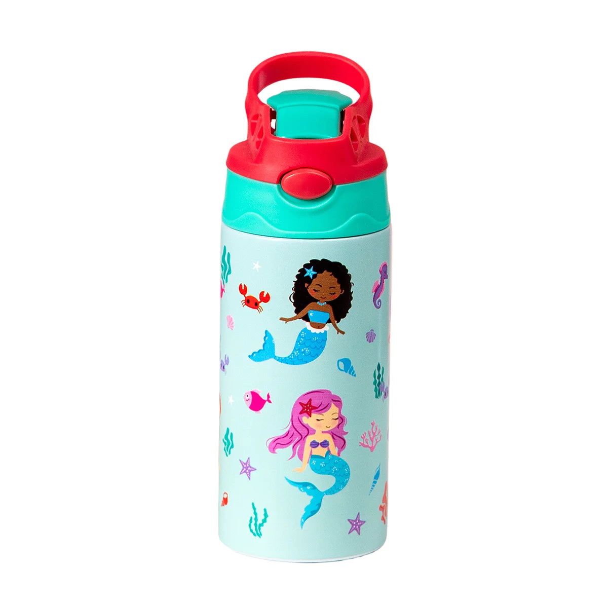 Cartoon Stainless Steel Insulated Cup — Animal Print Thermal Tumbler with Straw Lid, Bow Design Coffee Cup Gift