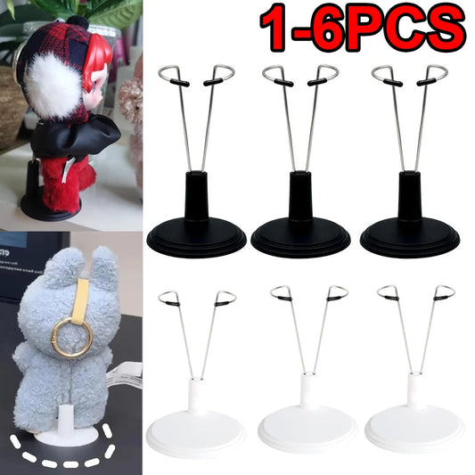 Adjustable Doll Display Stand - Plastic Action Figure Holder Bracket for Labubu, Skull Panda & Collectible Dolls