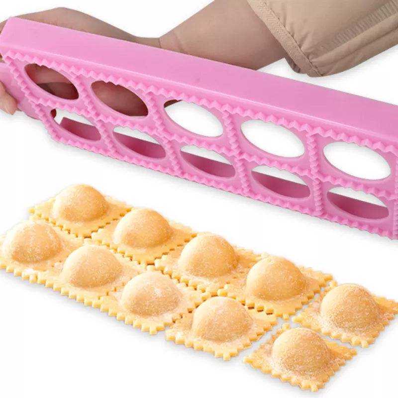 10-Piece Kitchen Tool Set with Aluminum Tortellini and Ravioli Molds - DIY Dumpling Making Tools for Pastry and Dumplings