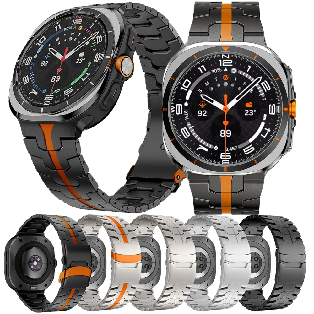 Stainless Steel Strap for Samsung Galaxy Watch Ultra 2025 – Metal Correa Band 47mm No-Gap Bracelet for Men