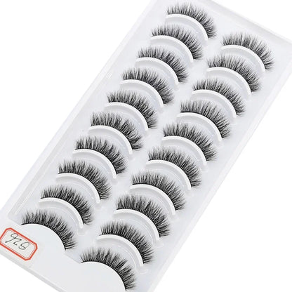 10 Pairs 3D Mink False Eyelashes – Natural Long & Short Lash Extensions Makeup Kit (41 Styles)