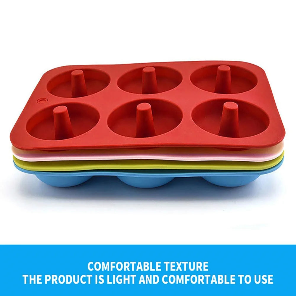 6-Hole Silicone Donut & Bagel Mold – Non-Stick Heat-Resistant Mini Cupcake & Doughnut Baking Pan Tool