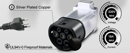 GUWIEYG V2L Discharger Type 2 EV Cable Adapter – Vehicle to Load (V2L) Support for MG, BYD, Brazil Plug