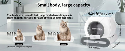 DOEL Automatic Self-Cleaning Cat Litter Box – App-Controlled Smart Toilet with Litter Mat for Multiple Large Cats