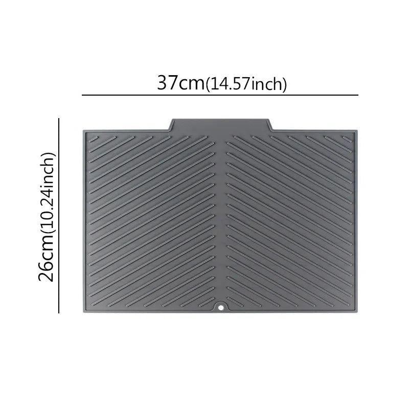 Silicone Draining Board Mat | Folding Drying Pad with Raised Edges for Kitchen Pots & Cups | S/M/L Sizes