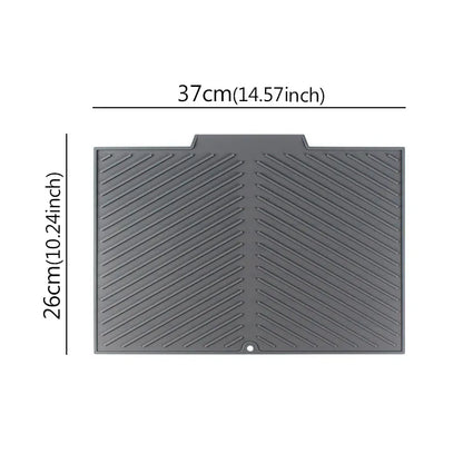 Silicone Draining Board Mat | Folding Drying Pad with Raised Edges for Kitchen Pots & Cups | S/M/L Sizes