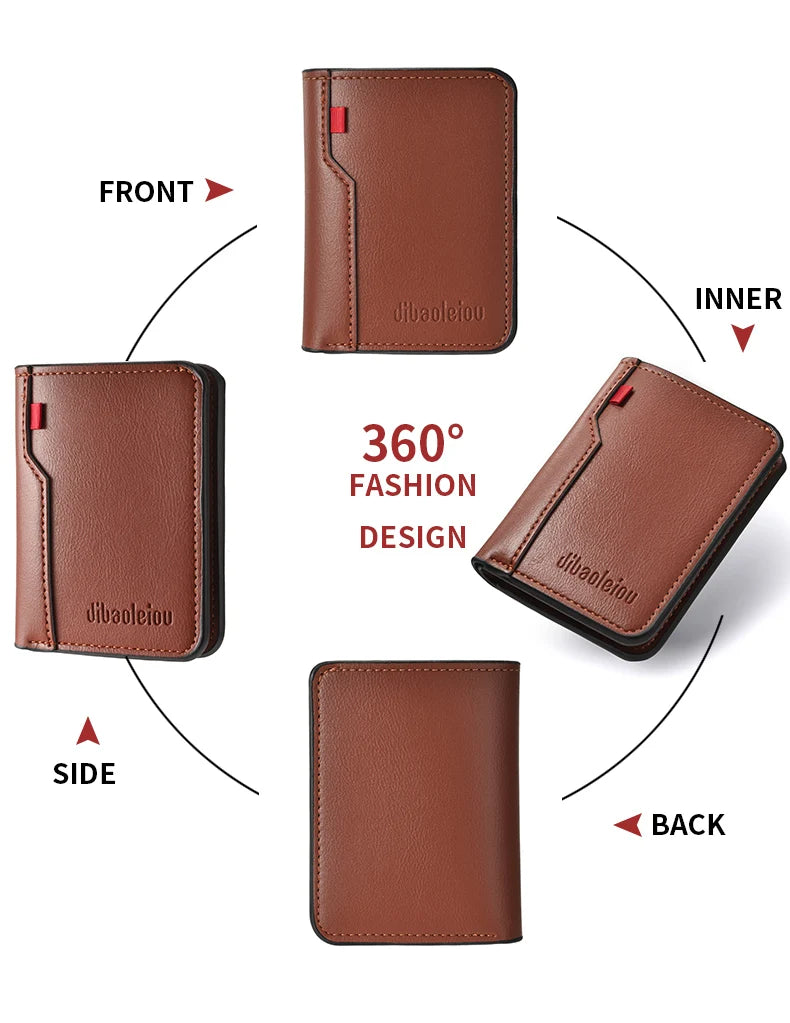 Ultra-Thin Mini PU Leather Credit Card Wallet – High-Quality Vertical Men’s Wallet Holder