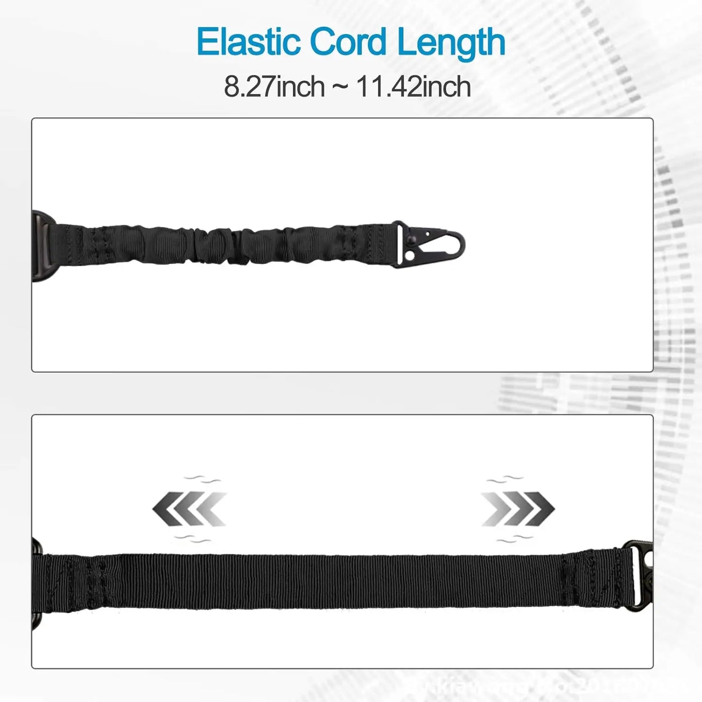2-Point Extra Long Rifle Sling – Adjustable Gun Strap with Metal Hook QD for Outdoor Sports