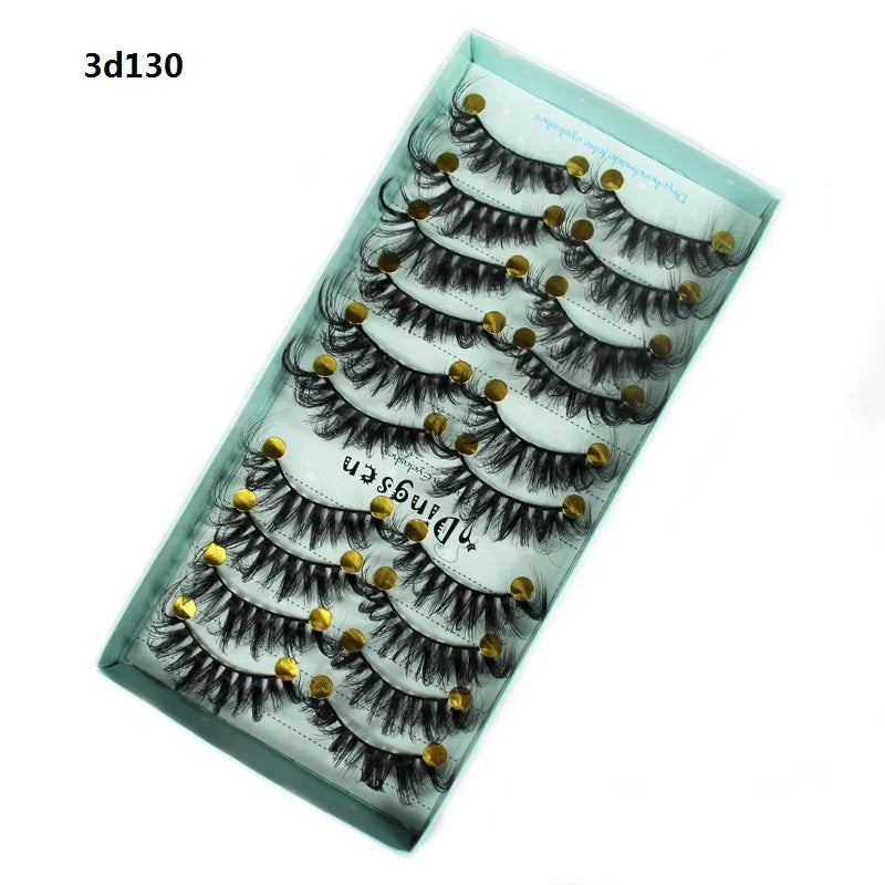 DINGSEN 10 Pairs Handmade Eyelash Fans – Individual False Lashes for Beauty & Makeup, Factory Price