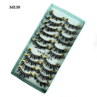 DINGSEN 10 Pairs Handmade Eyelash Fans – Individual False Lashes for Beauty & Makeup, Factory Price