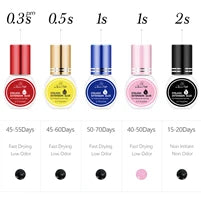 GLAMLASH Eyelash Extension Glue — Black Adhesive Kit for Individual False Lashes, 0.3–2 Sec Dry Time, Professional Use
