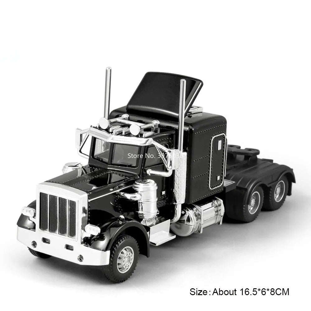 1:50 Diecast Transport Truck Model — Alloy Container Trailer with Doors, Light & Sound, Miniature Toy Gift for Kids