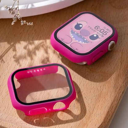 Tempered Glass Apple Watch Case - Full Screen Protector Cover for Series 9, 8, 7, 6, SE 45mm 44mm 41mm 40mm