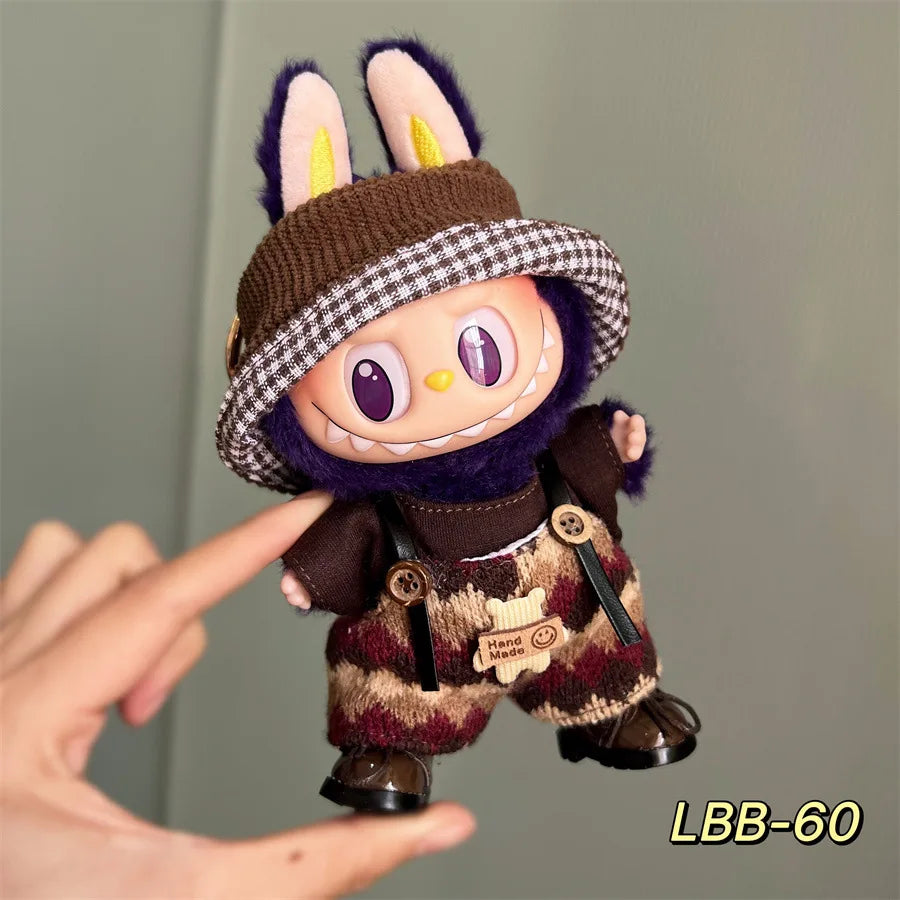 15-17CM Labubu Doll Clothes – Mini Plush Cotton Outfits for I, II, III Dolls, Party & Gift Accessories