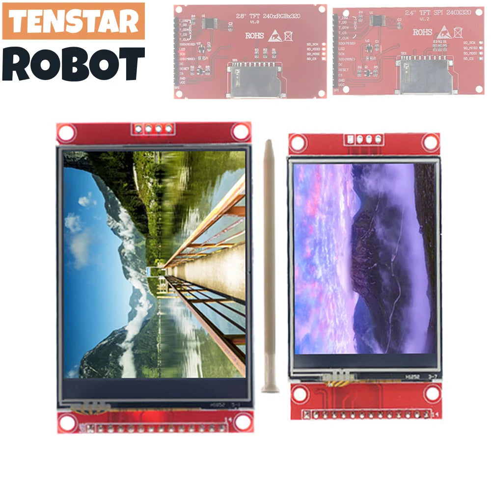 2.4/2.8-Inch TFT LCD Touch Display Module 240x320 - ILI9341 SPI Serial Screen with Touch Pen for Arduino DIY Projects