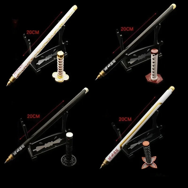 Demon Slayer Gel Pen - 0.5mm Black Ink Anime Sword Design Pen for Students, Cosplay Fans and Gifts