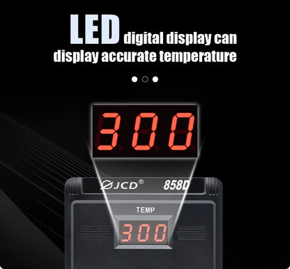 JCD Hot Air Gun 858D – 700W BGA Rework Solder Station, SMD SMT Welding Heat Gun, 220V/110V Repair Tool