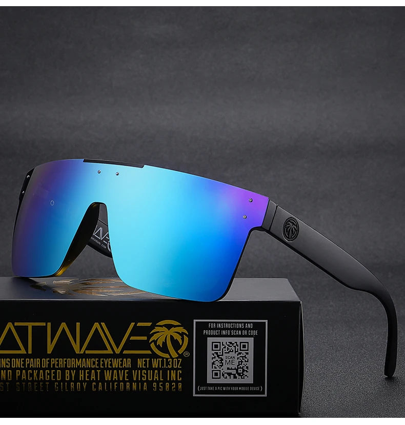 NEW Luxury Brand Mirrored Polarized Sunglasses — Men’s Sport Goggles with UV400 Protection & Case