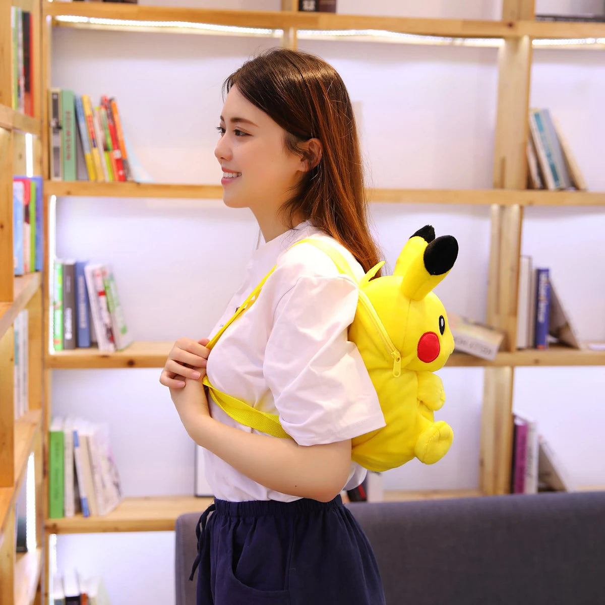 Pikachu Plush Backpack — Pokémon Peluche Stuffed Toy Schoolbag, Cute Cartoon Gift for Kids
