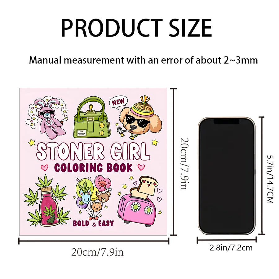 Stoner Girl Coloring Book for Adults - Bold Easy Patterns Cute Drawing Book for Relaxation Party & Birthday Gift