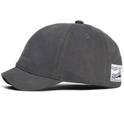 Men's & Women's Short Brim Cotton Baseball Cap – Vintage Casual Dad Hat, Adjustable Trucker Style with Nylon Fastener Tape