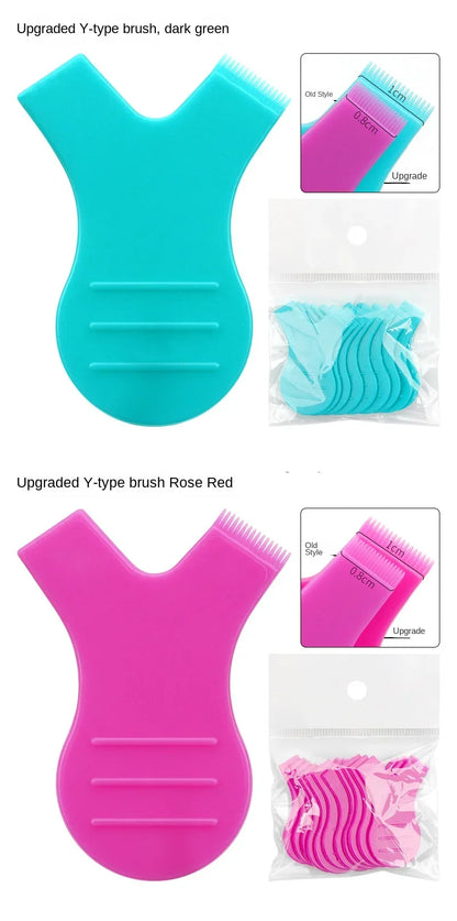 10pcs Reusable Eyelash Brushes – Y Shape Comb for Lash Lifting, Curling & Extension Perm Tools