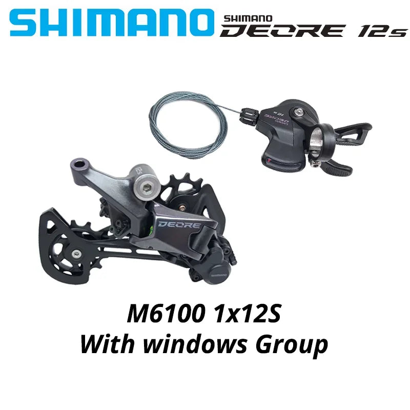 New Original SHIMANO DEORE RD-M6100-SGS Rear Derailleur 1x12-Speed SHADOW RD + RAPIDFIRE PLUS Right Shift Lever 12V 12S