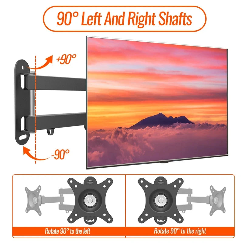 Universal Adjustable TV Wall Mount Bracket – Rotatable Holder for 14-32" LCD & LED Flat Panel Monitors