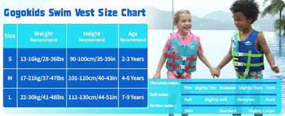 Gogokids Kids Life Jacket – Neoprene Float Vest for Toddlers, Swim Training & Buoyancy Swimwear