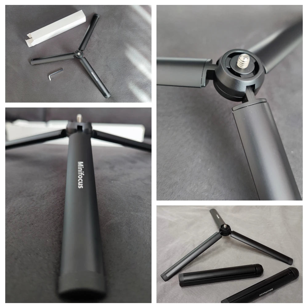 Metal Mini Tripod Stand for DJI, Zhiyun, Feiyu Gimbals & DSLR Cameras, Monopod with 1/4" Screw, Tabletop Handheld Stabilizer