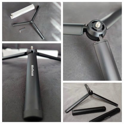 Metal Mini Tripod Stand for DJI, Zhiyun, Feiyu Gimbals & DSLR Cameras, Monopod with 1/4" Screw, Tabletop Handheld Stabilizer