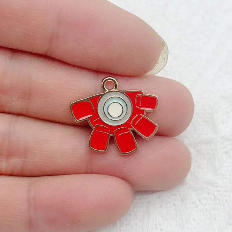 10-Piece Cartoon Alloy Pendant Set - Oil Drop Charms for DIY Earrings, Jewelry Making, and Keychain Accessories