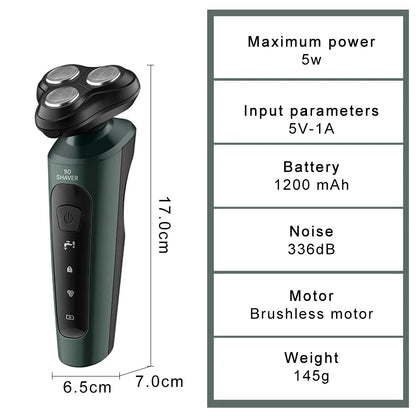 New 9D Electric Shaver – USB Rechargeable High-Power Full-Body Beard Razor for Car and Home