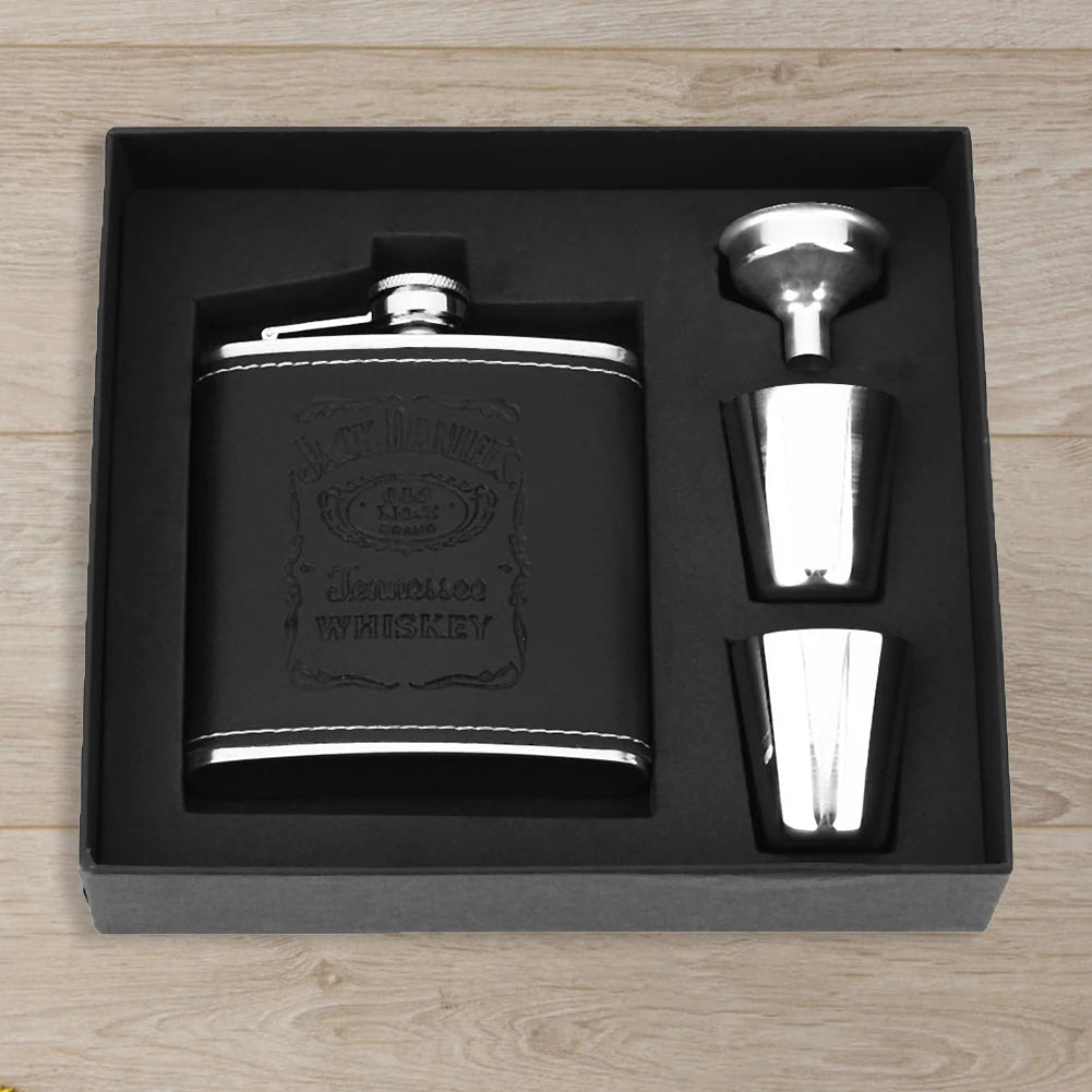 8oz Stainless Steel Hip Flask - Portable Pocket Whisky Flask with Gift Box, Outdoor Alcohol Container for Vodka and Drinks