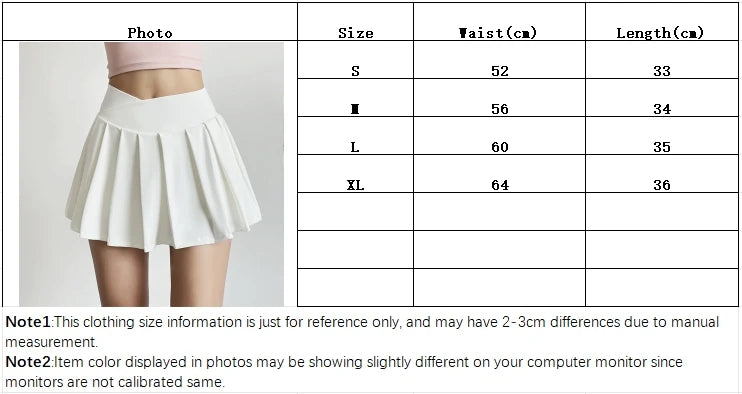 Women’s Sports Short Skirt — Summer High Waist Pleated Skirt with Anti-Walk Yoga Pants, Quick-Dry Breathable Running & Fitness Wear