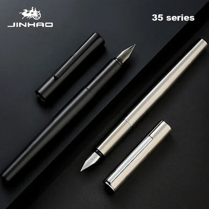 Jinhao 35 Fountain Pen — All-Steel Luxury EF/F Nib for Calligraphy, Writing, Office & School Supplies