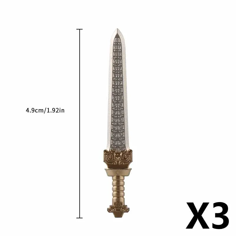 Medieval Figure Weapons Building Blocks Kit – King Sword, Lion Shield, Trident & Double-Edged Axe Battle Toy