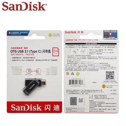 SanDisk Ultra Dual USB-C Flash Drive - USB 3.2 OTG 64GB 128GB 256GB 512GB Up to 400MB/s for iPhone 15 & Compatible Devices