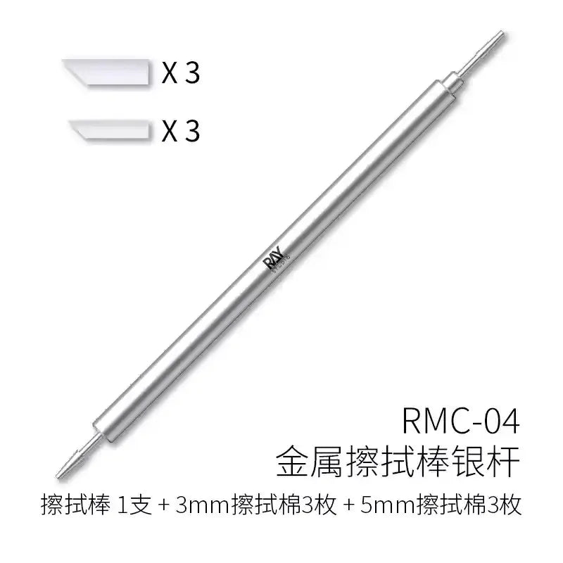 RAY Studio Metal Cleaning Stick with Polyester Cotton Tips – Seepage Wiping Swab for Model Hobby & Panel Liner Cleaning