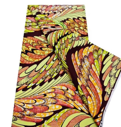 African Glitter Wax Print Fabric - 6 Yards Pink Gold Ankara Cotton Batik Material for Uniforms