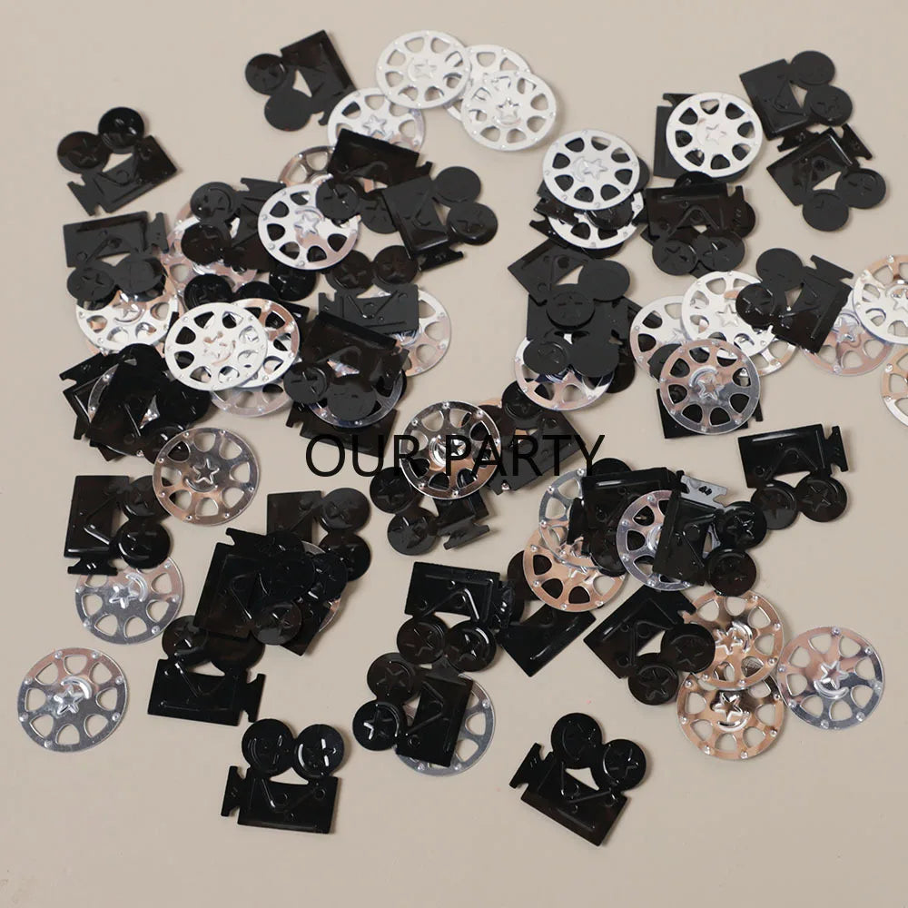 Cinema Film Sequin Confetti - 15g Movie-Themed Table Scatter for Film Festivals, Movie Nights, and Birthday Party Decorations