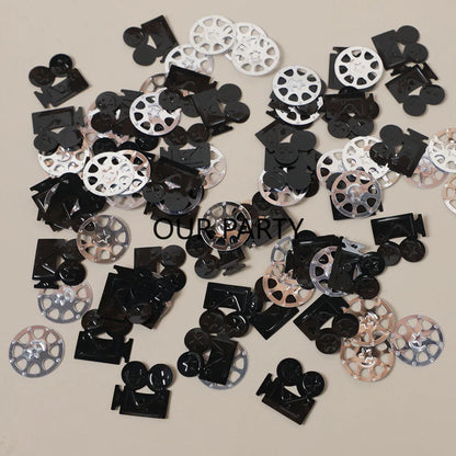 Cinema Film Sequin Confetti - 15g Movie-Themed Table Scatter for Film Festivals, Movie Nights, and Birthday Party Decorations