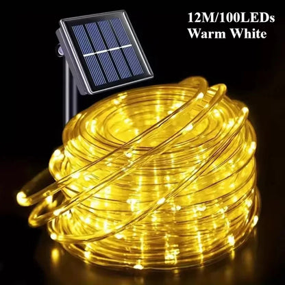LED Solar String Lights – Waterproof Tube Rope Fairy Lights for Garden, Christmas & Outdoor Holiday Home Decoration