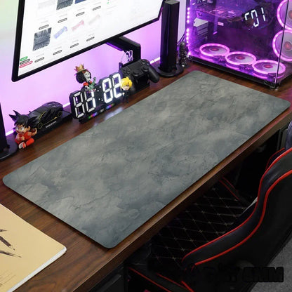 900x400mm XXL Large Desk Mouse Pad – Grey Gaming Keyboard Mat with Overlock Edge, Anti-Slip Computer Desk Mat Accessories
