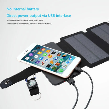 Outdoor Multifunctional Portable Solar Charging Panel - Foldable, 5V 1A USB Output Device for Camping, High Power Output