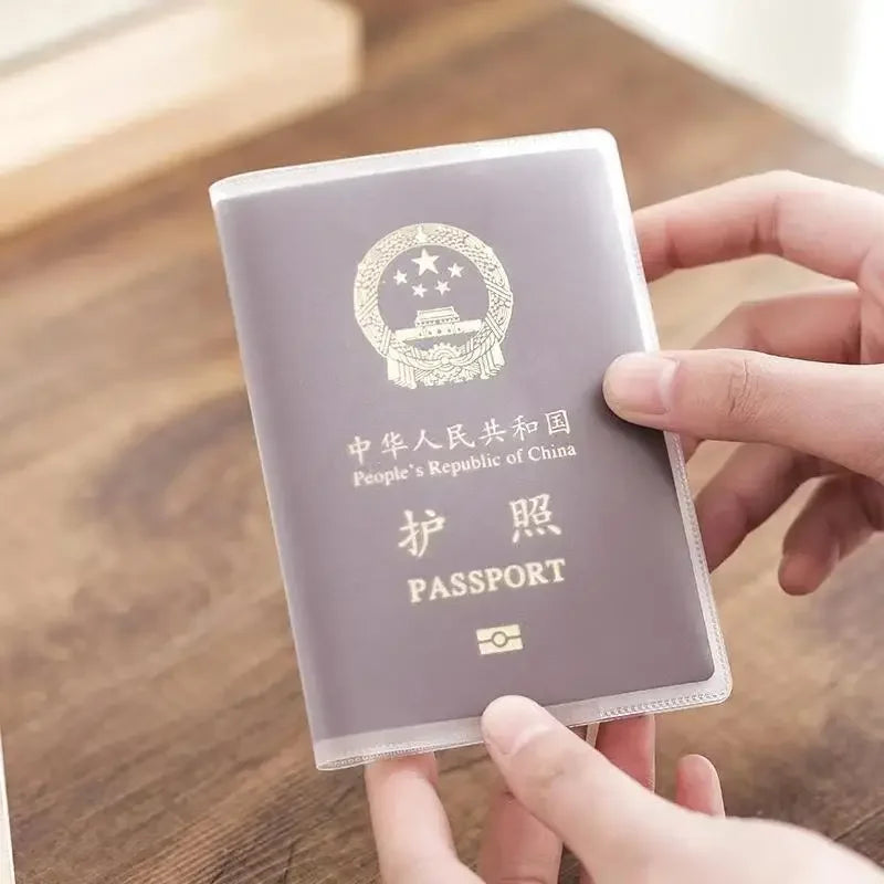 Passport Protective Cover – Transparent Frosted PVC, Waterproof Multi-Function Business & Credit Card Document Case Pouch