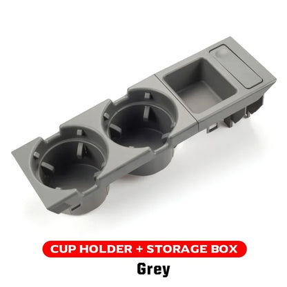Double Hole Front Center Console Storage Box – Coin & Cup Holder for BMW E46 1999-2006 (51168217953)