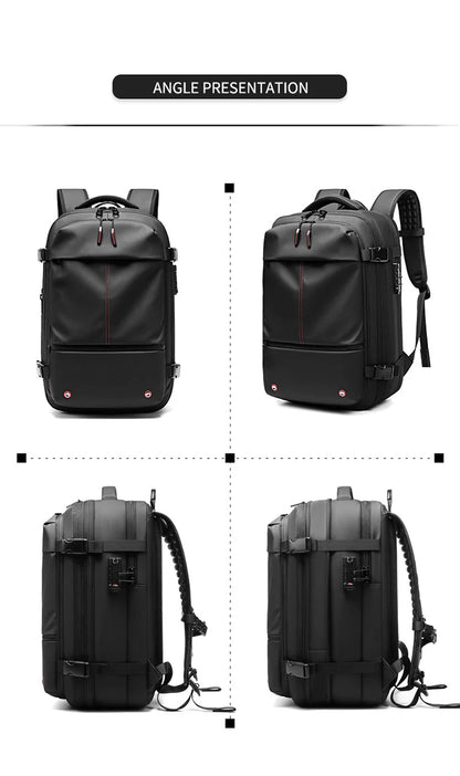 Men's Travel Backpack – Large Capacity 17-Inch Laptop Backpack, Business & Hiking Expandable School Bag