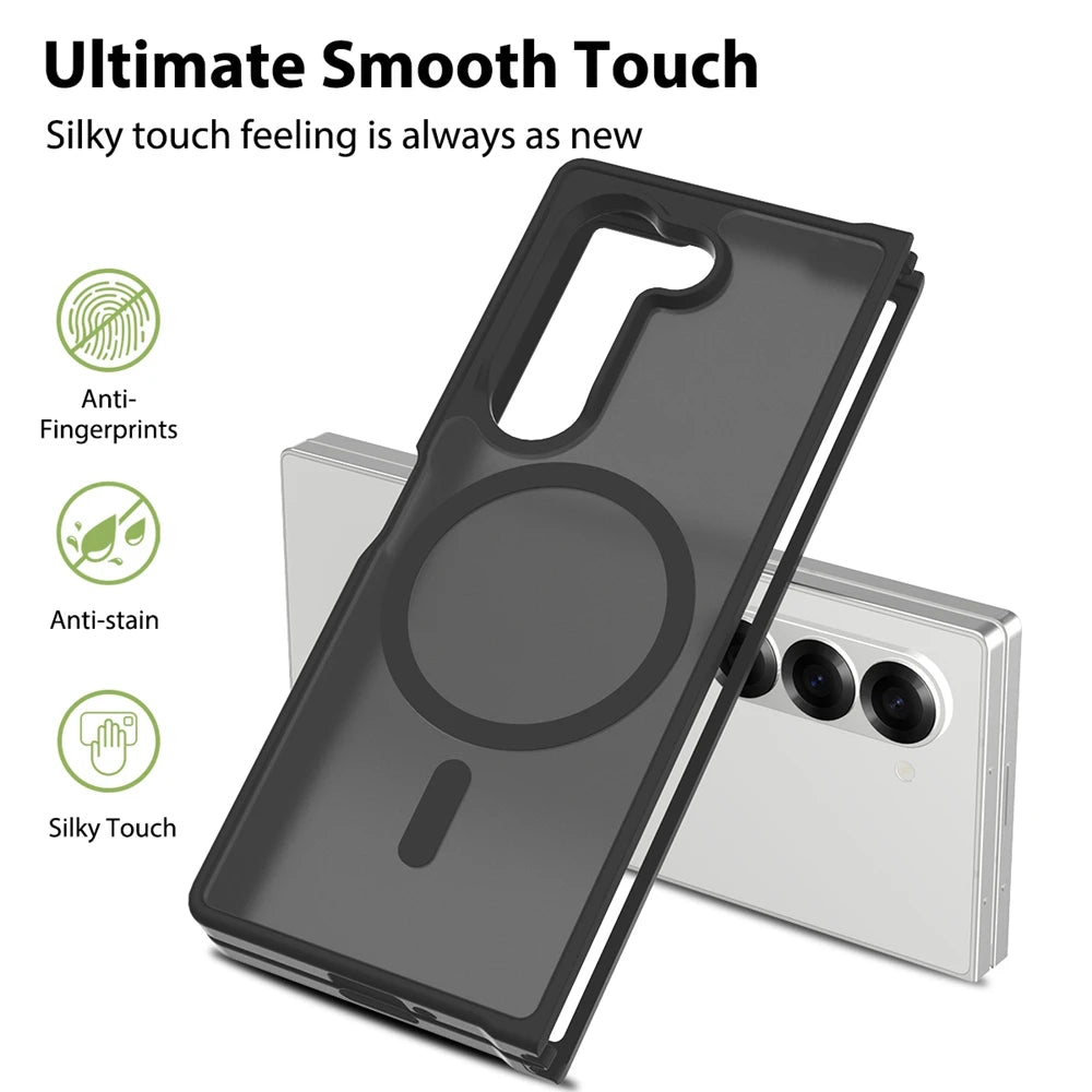 Z Fold7 Luxury Wireless Charging Case - Candy Color Translucent Magnetic Shockproof Cover for Samsung Galaxy Z Fold 7 & Fold 6